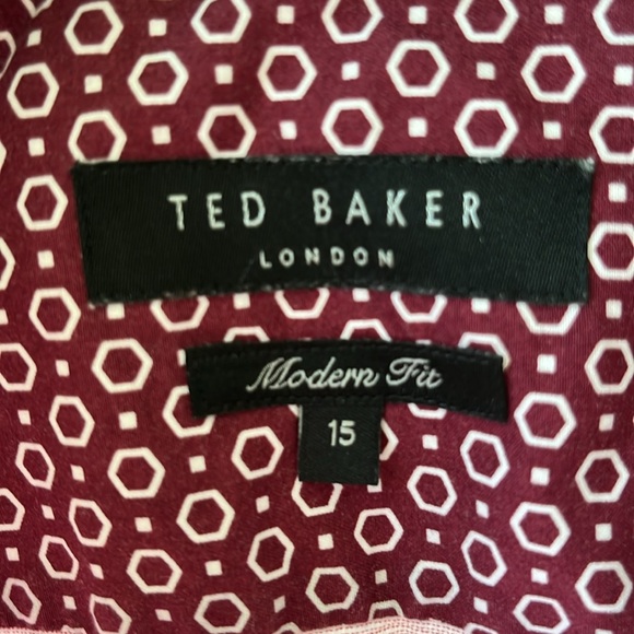 EUC Ted Baker linen blend button front light pink modern fit shirt - Picture 3 of 8